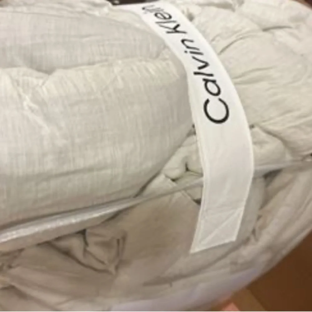 New Calvin Klein Shadow Branches Cotton Beige Comforter Set Sz Queen Open Box
